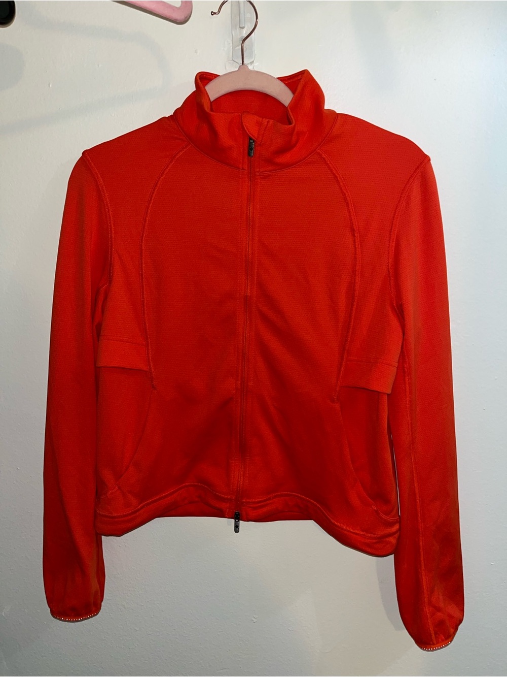 Lululemon Women’s Orange Full Zip Running Jacket Size 4 Thumbholes Reflective
